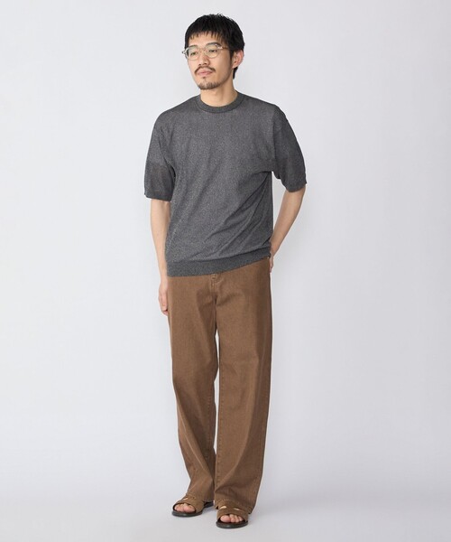 SHIPS(シップス)の「SHIPS: 〈手洗い可能〉和紙 クルーネック ニット Tシャツ(Tシャツ/カットソー・メンズ・ダークグレー/ベージュ/ロイヤルブルー・SMALL/MEDIUM/LARGE/X-LARGE)」の5枚目の写真