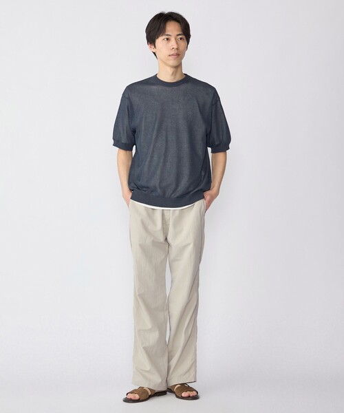 SHIPS(シップス)の「SHIPS: 〈手洗い可能〉和紙 クルーネック ニット Tシャツ(Tシャツ/カットソー・メンズ・ダークグレー/ベージュ/ロイヤルブルー・SMALL/MEDIUM/LARGE/X-LARGE)」の7枚目の写真