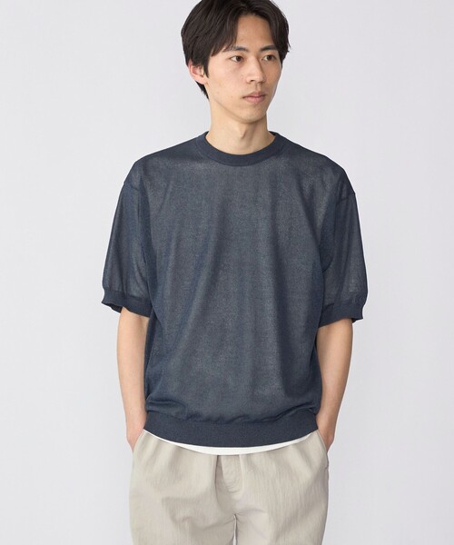 SHIPS(シップス)の「SHIPS: 〈手洗い可能〉和紙 クルーネック ニット Tシャツ(Tシャツ/カットソー・メンズ・ダークグレー/ベージュ/ロイヤルブルー・SMALL/MEDIUM/LARGE/X-LARGE)」の11枚目の写真