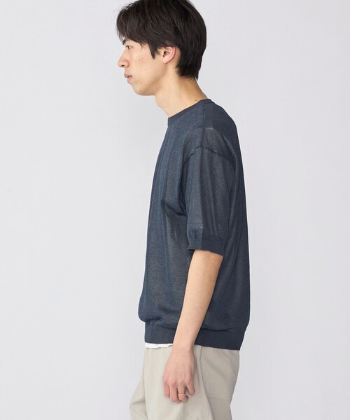 SHIPS(シップス)の「SHIPS: 〈手洗い可能〉和紙 クルーネック ニット Tシャツ(Tシャツ/カットソー・メンズ・ダークグレー/ベージュ/ロイヤルブルー・SMALL/MEDIUM/LARGE/X-LARGE)」の12枚目の写真