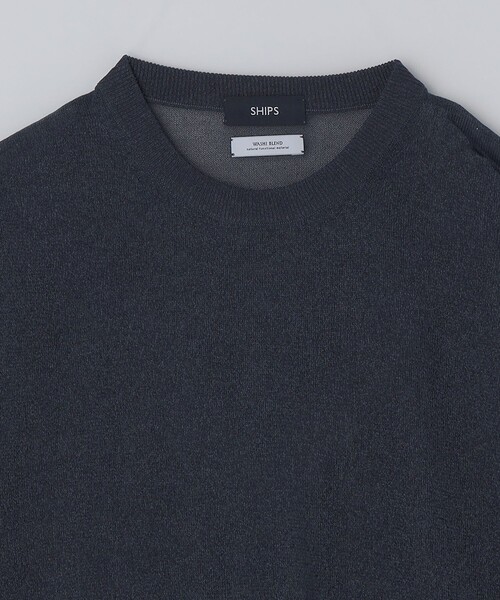 SHIPS(シップス)の「SHIPS: 〈手洗い可能〉和紙 クルーネック ニット Tシャツ(Tシャツ/カットソー・メンズ・ダークグレー/ベージュ/ロイヤルブルー・SMALL/MEDIUM/LARGE/X-LARGE)」の19枚目の写真