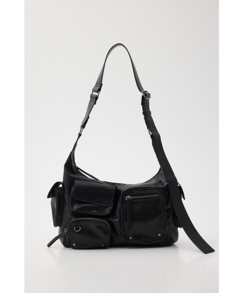 SLY(スライ)の「MANY PK SHOULDER BAG メニーポケットショルダーバッグ 夏服(ショルダーバッグ・レディース・ライトベージュ/ブラック・FREE)」の1枚目の写真