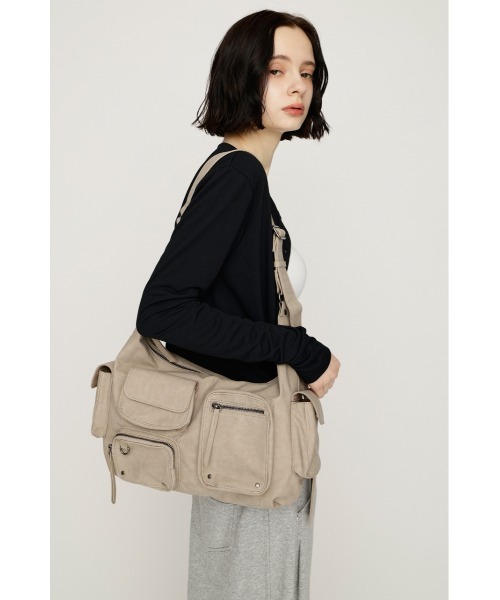 SLY(スライ)の「MANY PK SHOULDER BAG メニーポケットショルダーバッグ 夏服(ショルダーバッグ・レディース・ライトベージュ/ブラック・FREE)」の10枚目の写真