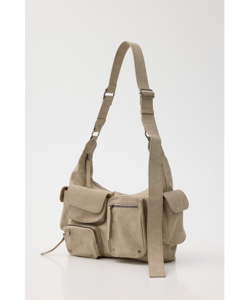 SLY(スライ)の「MANY PK SHOULDER BAG メニーポケットショルダーバッグ 夏服(ショルダーバッグ・レディース・ライトベージュ/ブラック・FREE)」の6枚目の写真