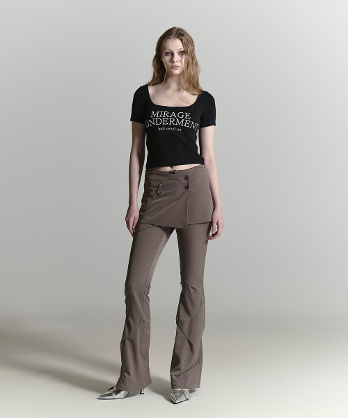 HALF DEVIL US（ハーフデビルアス）の「スクエアネックスリーブTシャツ_ブラウン（Tシャツ/カットソー・レディース・その他・FREE）」の11枚目の写真
