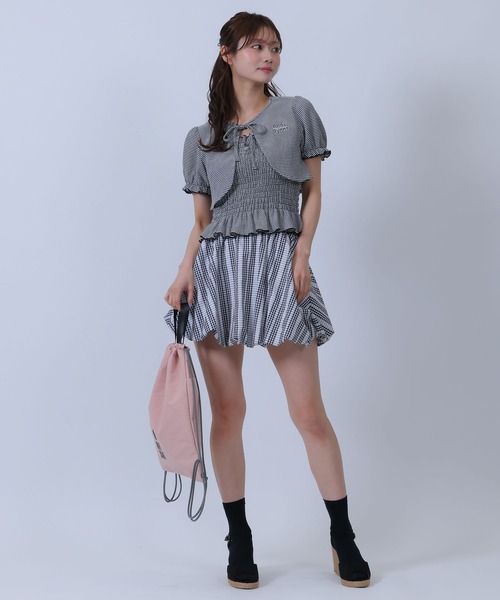MARY QUANT(マリークワント)の「ロゴプリント ナップサック(バックパック/リュック・レディース・ブラック/アイボリー/ピンク・FREE)」の7枚目の写真