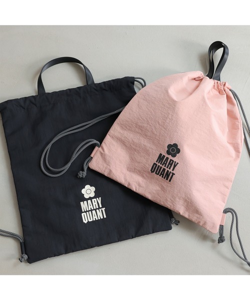 MARY QUANT(マリークワント)の「ロゴプリント ナップサック(バックパック/リュック・レディース・ブラック/アイボリー/ピンク・FREE)」の5枚目の写真