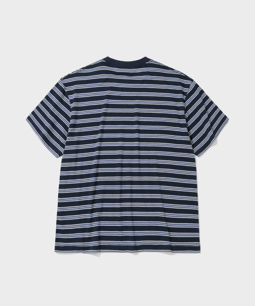 SHIRTER(シャーター)の「FINE STRIPE T-SHIRT (NAVY)(Tシャツ/カットソー・メンズ・その他・SMALL/MEDIUM/LARGE)」の2枚目の写真