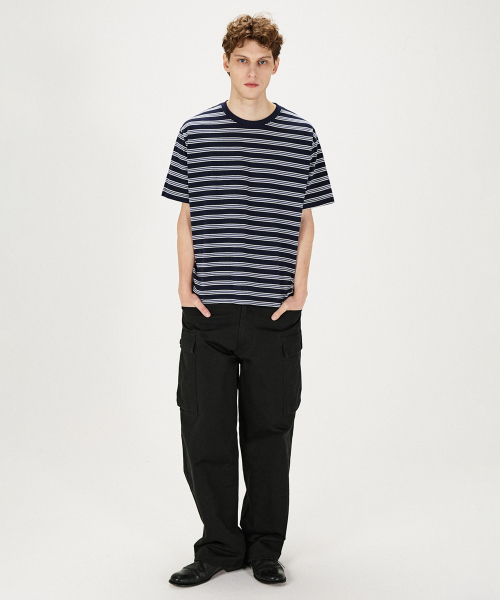 SHIRTER(シャーター)の「FINE STRIPE T-SHIRT (NAVY)(Tシャツ/カットソー・メンズ・その他・SMALL/MEDIUM/LARGE)」の3枚目の写真