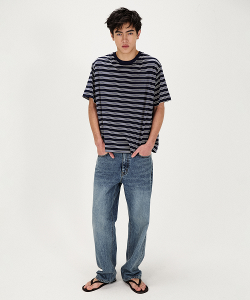 SHIRTER(シャーター)の「FINE STRIPE T-SHIRT (NAVY)(Tシャツ/カットソー・メンズ・その他・SMALL/MEDIUM/LARGE)」の8枚目の写真