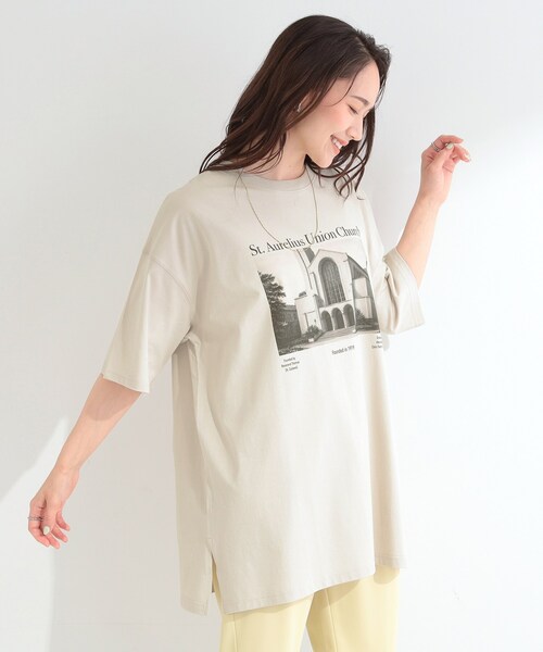 SHOO・LA・RUE（シューラルー）の「【ひんやり】ゆるっと体型カバー BIGアソートTシャツ（Tシャツ/カットソー・レディース・ピンク系3/ネイビー系3/チャコールグレー/ベージュ系・00）」の8枚目の写真