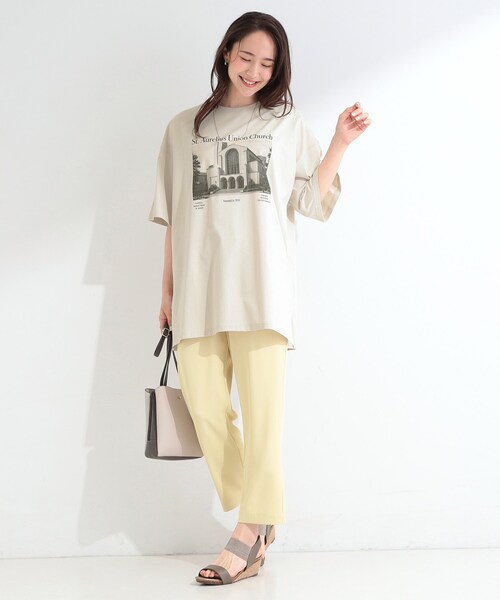 SHOO・LA・RUE（シューラルー）の「【ひんやり】ゆるっと体型カバー BIGアソートTシャツ（Tシャツ/カットソー・レディース・ピンク系3/ネイビー系3/チャコールグレー/ベージュ系・00）」の9枚目の写真