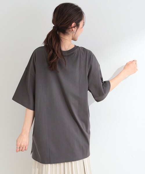 SHOO・LA・RUE（シューラルー）の「【ひんやり】ゆるっと体型カバー BIGアソートTシャツ（Tシャツ/カットソー・レディース・ピンク系3/ネイビー系3/チャコールグレー/ベージュ系・00）」の12枚目の写真