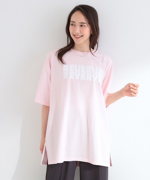 SHOO・LA・RUE（シューラルー）の「【ひんやり】ゆるっと体型カバー BIGアソートTシャツ（Tシャツ/カットソー・レディース・ピンク系3/ネイビー系3/チャコールグレー/ベージュ系・00）」の15枚目の写真