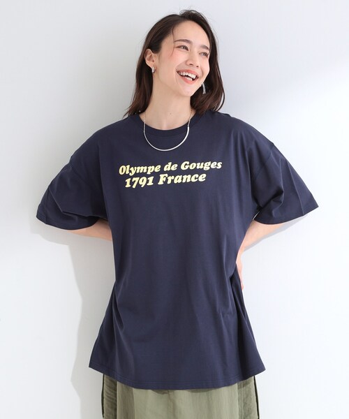 SHOO・LA・RUE（シューラルー）の「【ひんやり】ゆるっと体型カバー BIGアソートTシャツ（Tシャツ/カットソー・レディース・ピンク系3/ネイビー系3/チャコールグレー/ベージュ系・00）」の19枚目の写真