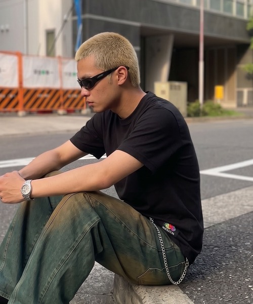 FRUIT OF THE LOOM(フルーツオブザルーム)の「FRUIT OF THE LOOM×ROOPTOKYO/フルーツオブザルーム×ループトウキョウ ブランドロゴ コラボTシャツ メンズ レディース ユニセックス 2026年 夏 夏服(Tシャツ/カットソー・メンズ・ブラック/ブラック系/ホワイト/ホワイト系・M/S/L)」の13枚目の写真