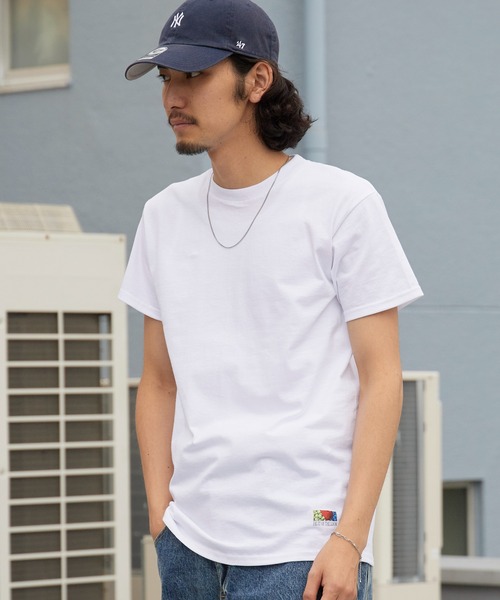 FRUIT OF THE LOOM(フルーツオブザルーム)の「FRUIT OF THE LOOM×ROOPTOKYO/フルーツオブザルーム×ループトウキョウ ブランドロゴ コラボTシャツ メンズ レディース ユニセックス 2026年 夏 夏服(Tシャツ/カットソー・メンズ・ブラック/ブラック系/ホワイト/ホワイト系・M/S/L)」の19枚目の写真
