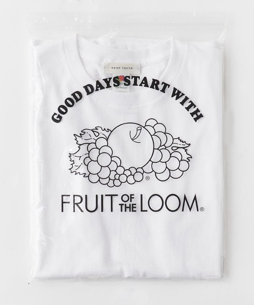 FRUIT OF THE LOOM(フルーツオブザルーム)の「FRUIT OF THE LOOM×ROOPTOKYO/フルーツオブザルーム×ループトウキョウ ブランドロゴ コラボTシャツ メンズ レディース ユニセックス 2026年 夏 夏服(Tシャツ/カットソー・メンズ・ブラック/ブラック系/ホワイト/ホワイト系・M/S/L)」の17枚目の写真