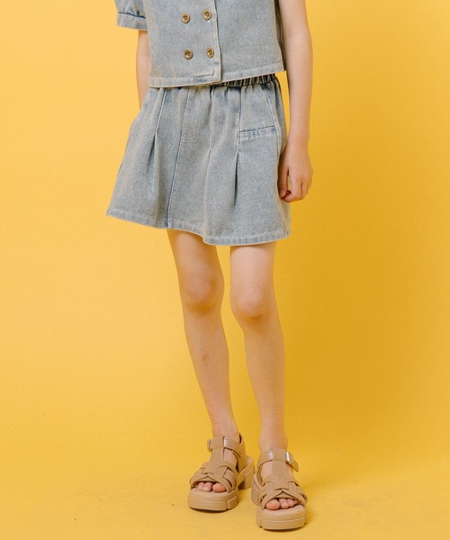URBAN CHERRY(アーバンチェリー)の「【2点セット】デニムスカラップカラートップス+プリーツスカート(その他トップス・キッズ・ブルー・140cm/130cm/120cm/110cm)」の12枚目の写真