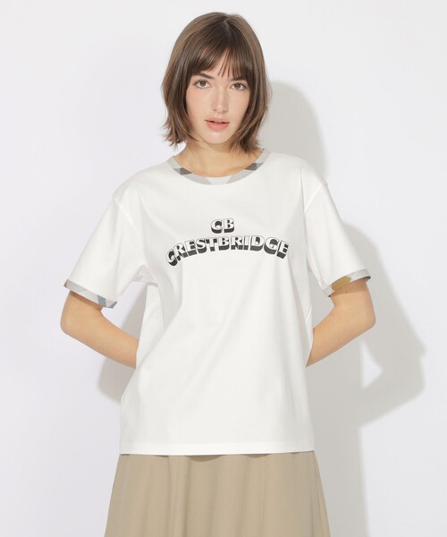 BLUE LABEL CRESTBRIDGE(ブルーレーベルクレストブリッジ)の「ロゴリンガーT(Tシャツ/カットソー・レディース・オフホワイト・1/2)」の2枚目の写真