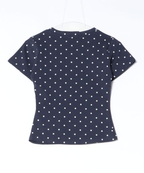 AsheKsha(アシクシャ)の「ネイビーブルーの水玉模様のハートキャットプリントTシャツ(Tシャツ/カットソー・レディース・ネイビー・M)」の14枚目の写真