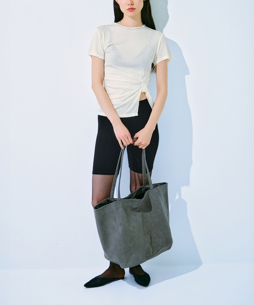 kiehtova(キエトヴァ)の「【kiehtova】KNOT LINE TOPS/ノット ライン トップス KTWR70 ※(Tシャツ/カットソー・レディース・グリーン/オフホワイト/ブラック・FREE)」の9枚目の写真