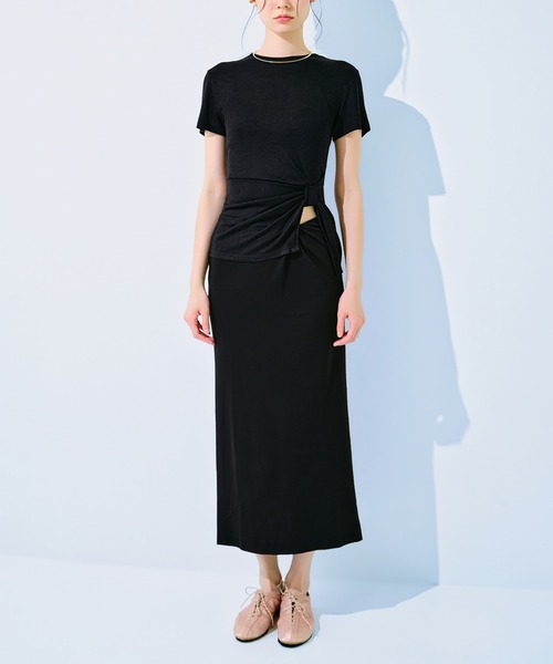 kiehtova(キエトヴァ)の「【kiehtova】KNOT LINE TOPS/ノット ライン トップス KTWR70 ※(Tシャツ/カットソー・レディース・グリーン/オフホワイト/ブラック・FREE)」の14枚目の写真