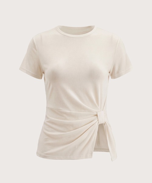 kiehtova(キエトヴァ)の「【kiehtova】KNOT LINE TOPS/ノット ライン トップス KTWR70 ※(Tシャツ/カットソー・レディース・グリーン/オフホワイト/ブラック・FREE)」の10枚目の写真
