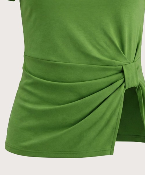 kiehtova(キエトヴァ)の「【kiehtova】KNOT LINE TOPS/ノット ライン トップス KTWR70 ※(Tシャツ/カットソー・レディース・グリーン/オフホワイト/ブラック・FREE)」の8枚目の写真