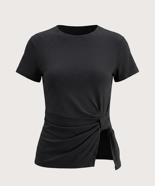 kiehtova(キエトヴァ)の「【kiehtova】KNOT LINE TOPS/ノット ライン トップス KTWR70 ※(Tシャツ/カットソー・レディース・グリーン/オフホワイト/ブラック・FREE)」の15枚目の写真