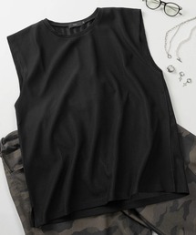 【88】無地 ストライプ ノースリーブTシャツ/タンクトップ/ユニセックス/レディース/メンズ