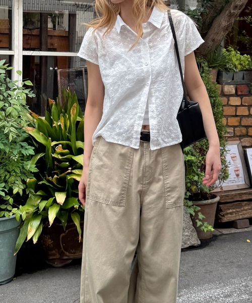 CANAL JEAN(キャナルジーン)の「HARING レース刺繍シャツ(シャツ/ブラウス・レディース・ホワイト・ONE SIZE)」の1枚目の写真