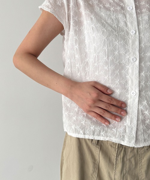 CANAL JEAN(キャナルジーン)の「HARING レース刺繍シャツ(シャツ/ブラウス・レディース・ホワイト・ONE SIZE)」の9枚目の写真