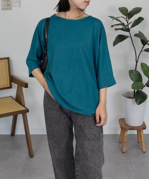 RCD(アールシーディー)の「接触冷感ピケコクーンプルオーバー(Tシャツ/カットソー・レディース・ブルー/チャコール/ブラック/グリーン・L/M)」の3枚目の写真