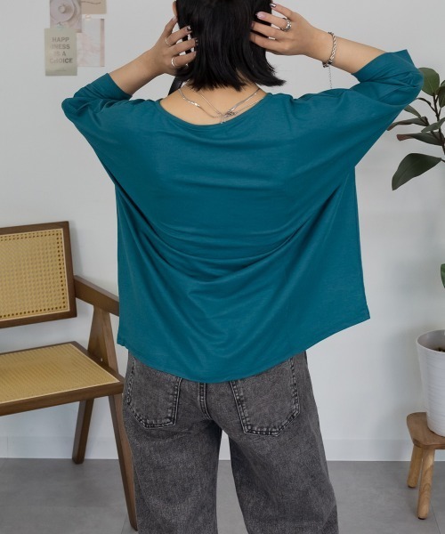 RCD(アールシーディー)の「接触冷感ピケコクーンプルオーバー(Tシャツ/カットソー・レディース・ブルー/チャコール/ブラック/グリーン・L/M)」の11枚目の写真