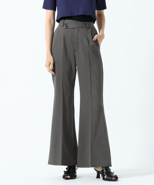 PAGEBOY（ページボーイ）の「ウエストデザインフレアパンツ（スラックス・レディース・ブラック/チャコールグレー・SMALL/MEDIUM）」の2枚目の写真