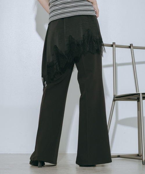 PAGEBOY（ページボーイ）の「ウエストデザインフレアパンツ（スラックス・レディース・ブラック/チャコールグレー・SMALL/MEDIUM）」の6枚目の写真