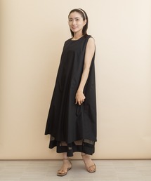 裾シアーチュールワンピース