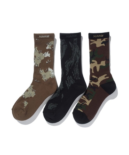 XLARGE(エクストララージ)の「JACQUARD CAMO SOCKS(ソックス/靴下・メンズ・グリーン/ブラック・ONE SIZE)」の5枚目の写真