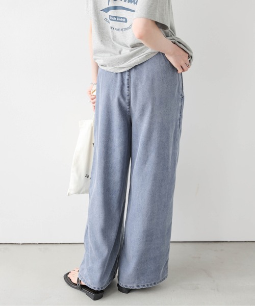 AMELY(エミリー)の「タックワイド デニムイージーパンツ(デニムパンツ・レディース・ブルー/ブラック/ライトブルー・L/M)」の10枚目の写真