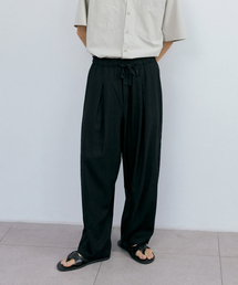 ENDOOR（エンドア）の「Pleats linen deep tuck pants (black)（その他パンツ）」