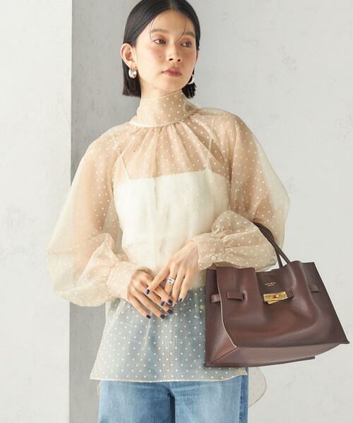 SHIPS(シップス)の「〈手洗い可能〉オーガンジー フロッキー ドット リボン ブラウス(シャツ/ブラウス・レディース・ブラウン/ナチュラル・ONE SIZE)」の15枚目の写真