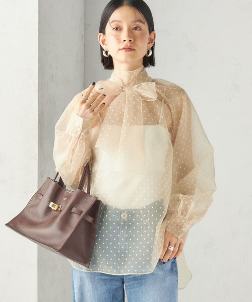 SHIPS(シップス)の「〈手洗い可能〉オーガンジー フロッキー ドット リボン ブラウス(シャツ/ブラウス・レディース・ブラウン/ナチュラル・ONE SIZE)」の21枚目の写真