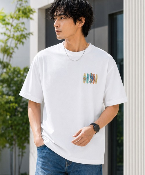 T&C(タウン&カントリー)の「T&C(TOWN&COUNTRY)メンズ半袖プリントTシャツ バックプリント(Tシャツ/カットソー・メンズ・サックスブルー/ホワイト/ネイビー/ピンク・M/XL/L)」の2枚目の写真