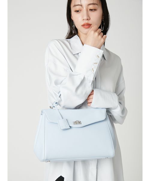FRAY I.D(フレイアイディー)の「ソフトクラシックトップハンドルバッグ(ハンドバッグ・レディース・モカ/ブラック/ライトブルー・F)」の16枚目の写真
