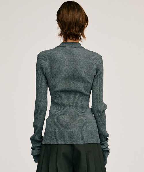 PRANK PROJECT(プランクプロジェクト)の「【2026Autumn Pre-Order】メタルパーツニットスリムシャツ / Metal Parts Knit Slim Shirt(ニット/セーター・レディース・グリーン/グレー/ブラック・FREE)」の10枚目の写真