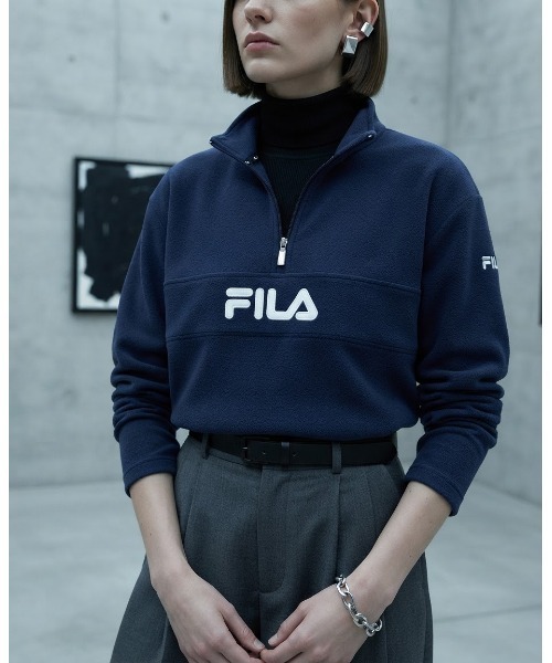 FILA(フィラ)の「DRY LONG SLEEVE HALF ZIP TEE / ドライ ハーフジップシャツ(Tシャツ/カットソー・メンズ・ライトブルー/ブラック/ネイビー・M/L/XL)」の3枚目の写真