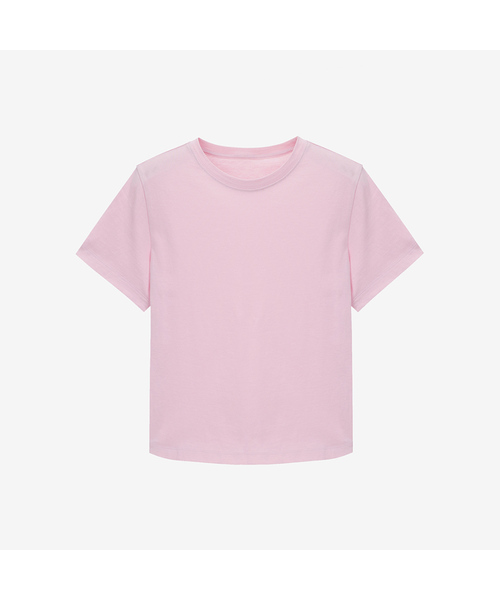 MIND BRIDGE WOMEN（マインドブリッジウーマン）の「[ON][W]ソロナクロップTシャツ - 5カラー（Tシャツ/カットソー・レディース・ホワイト/スカイブルー/ブラック/ライトイエロー/ライトピンク・55/66/77）」の5枚目の写真