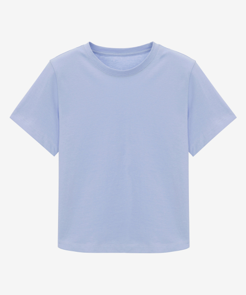 MIND BRIDGE WOMEN（マインドブリッジウーマン）の「[ON][W]ソロナクロップTシャツ - 5カラー（Tシャツ/カットソー・レディース・ホワイト/スカイブルー/ブラック/ライトイエロー/ライトピンク・55/66/77）」の9枚目の写真