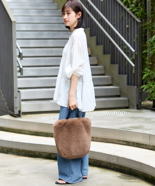 JOURNAL STANDARD relume(ジャーナルスタンダード レリューム)の「《WEB限定》バンドカラーティアードブラウス(シャツ/ブラウス・レディース・ホワイト/ブラック・FREE)」の11枚目の写真